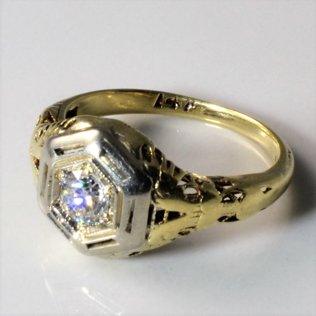 Art Deco Era Solitaire Diamond Ring | 0.23ct | SZ 3.75 |