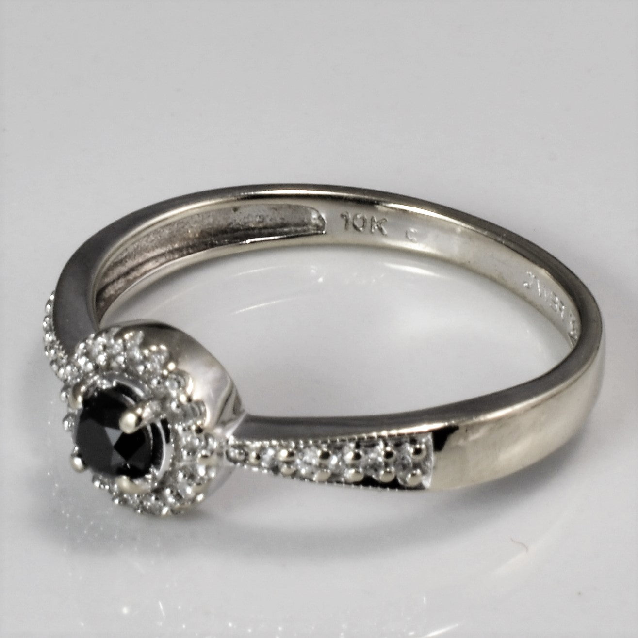 Black & White Diamond Halo Ring | 0.22 ctw, SZ 7.75 |