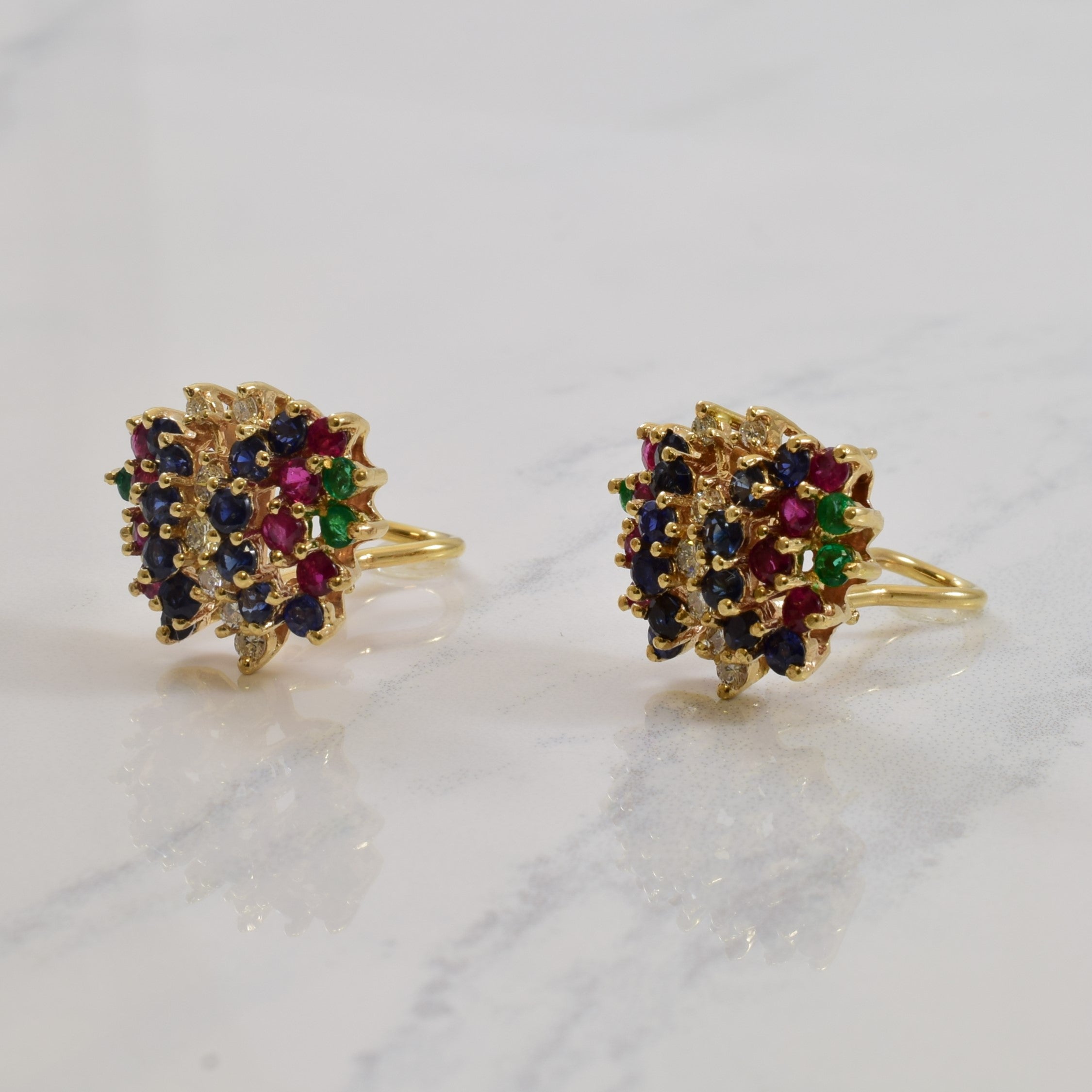 Multi Gem Butterfly Earrings | 3.40ctw |