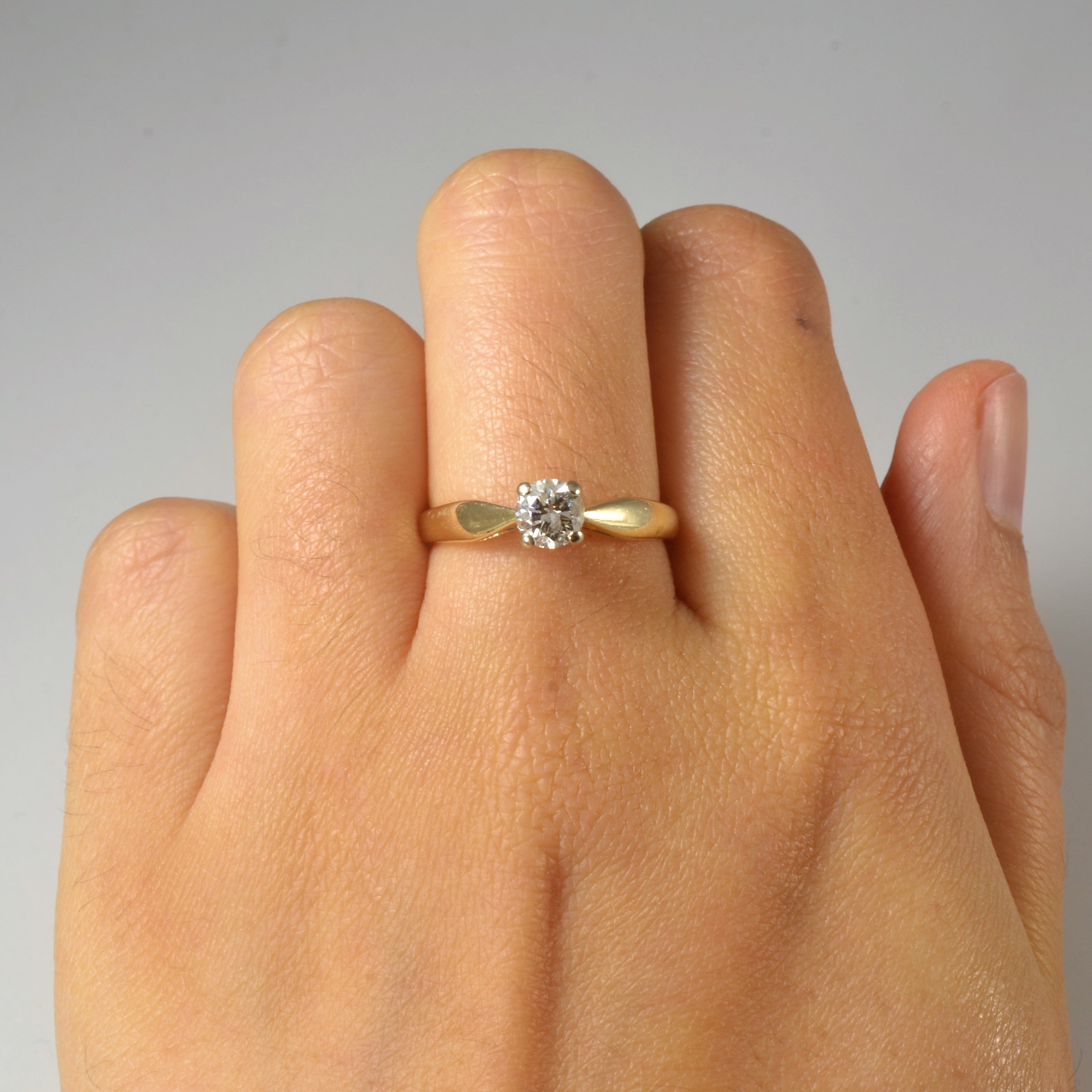 Low Cathedral Solitaire Diamond Ring | 0.47ct | SZ 7.25 |