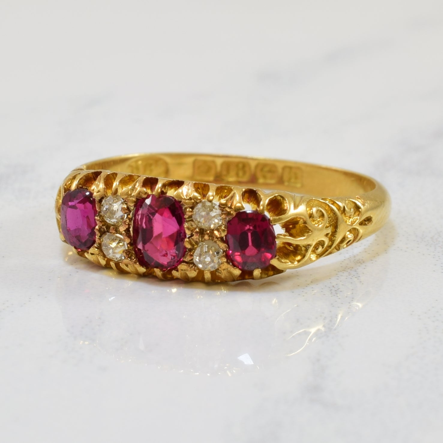 1907 Ruby & Diamond Ring | 0.50ctw, 0.08ctw | SZ 7 |
