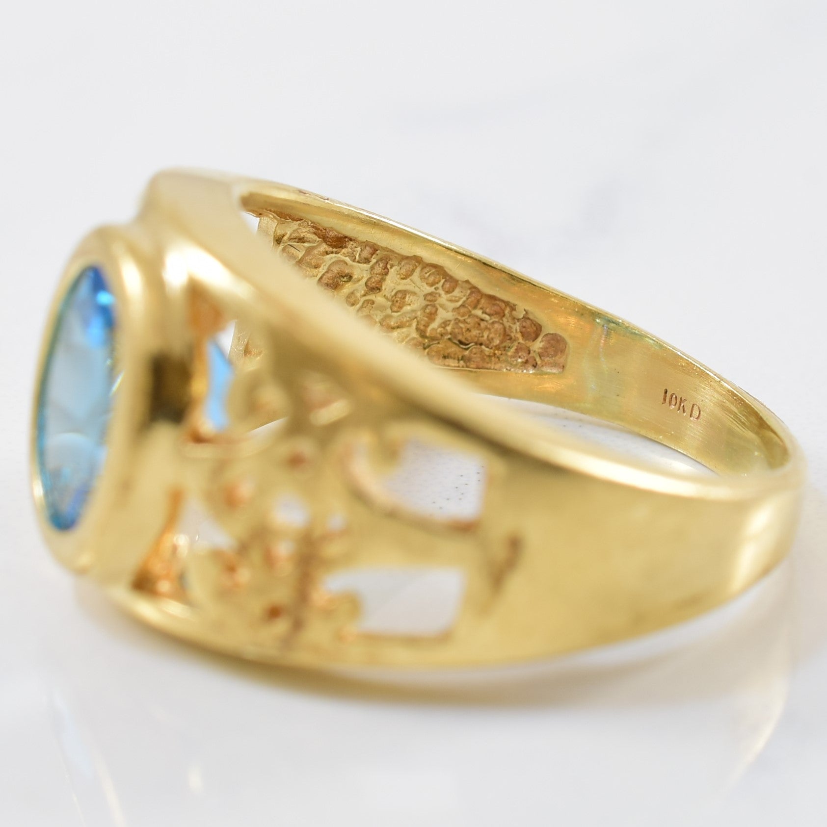 Oval Cut Blue Topaz Filigree Ring | 1.76ct | SZ 6.25 |