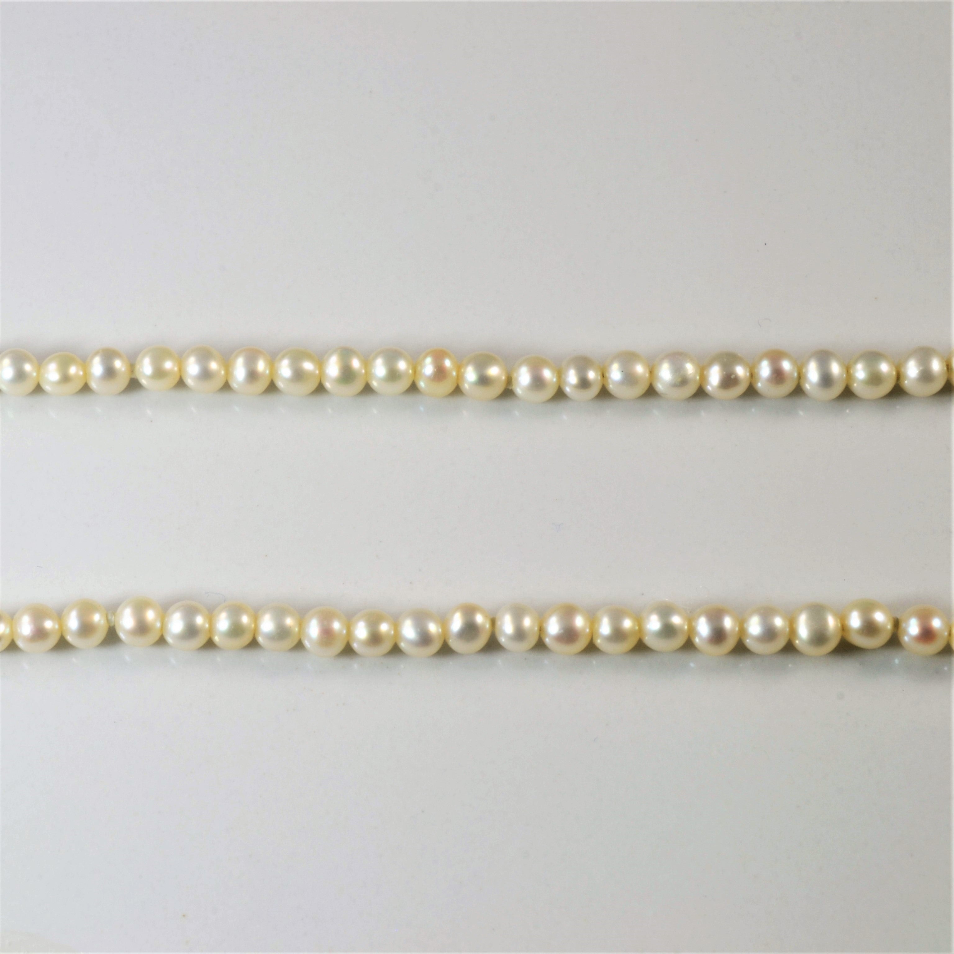 Canadian Diamond & Pearl Goose Necklace | 0.01ct | 17" |