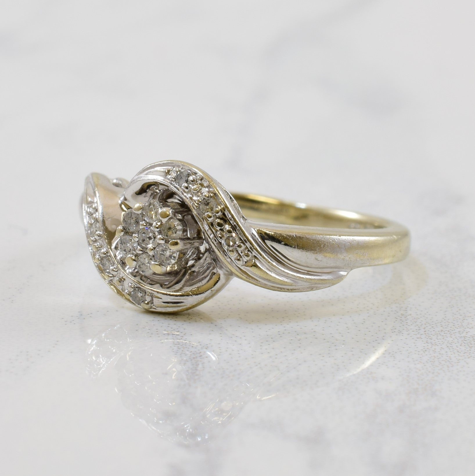 Bypass Cluster Diamond Ring | 0.12ctw | SZ 5.75 |