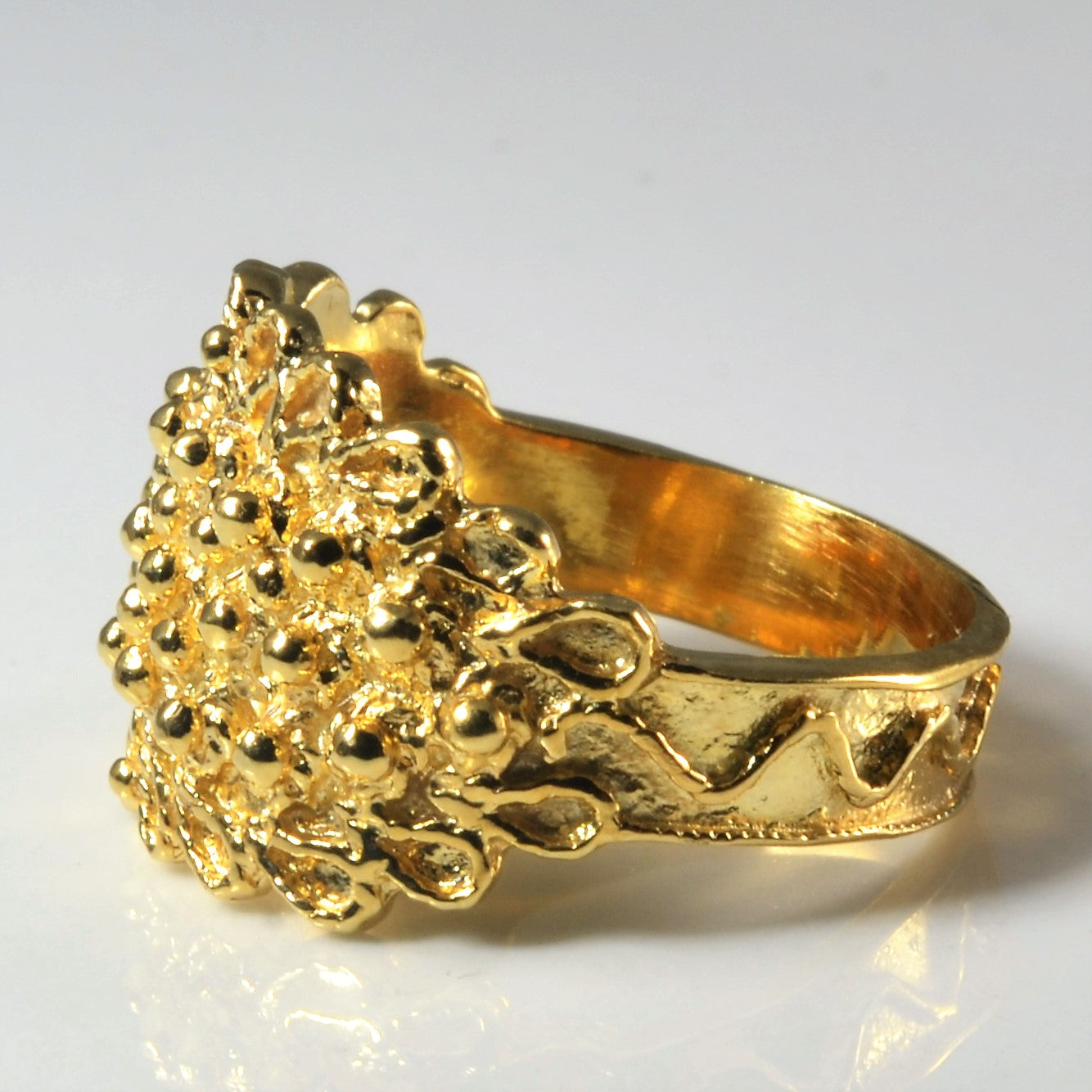 Reticulated Wide Gold Ring | SZ 7.25 |