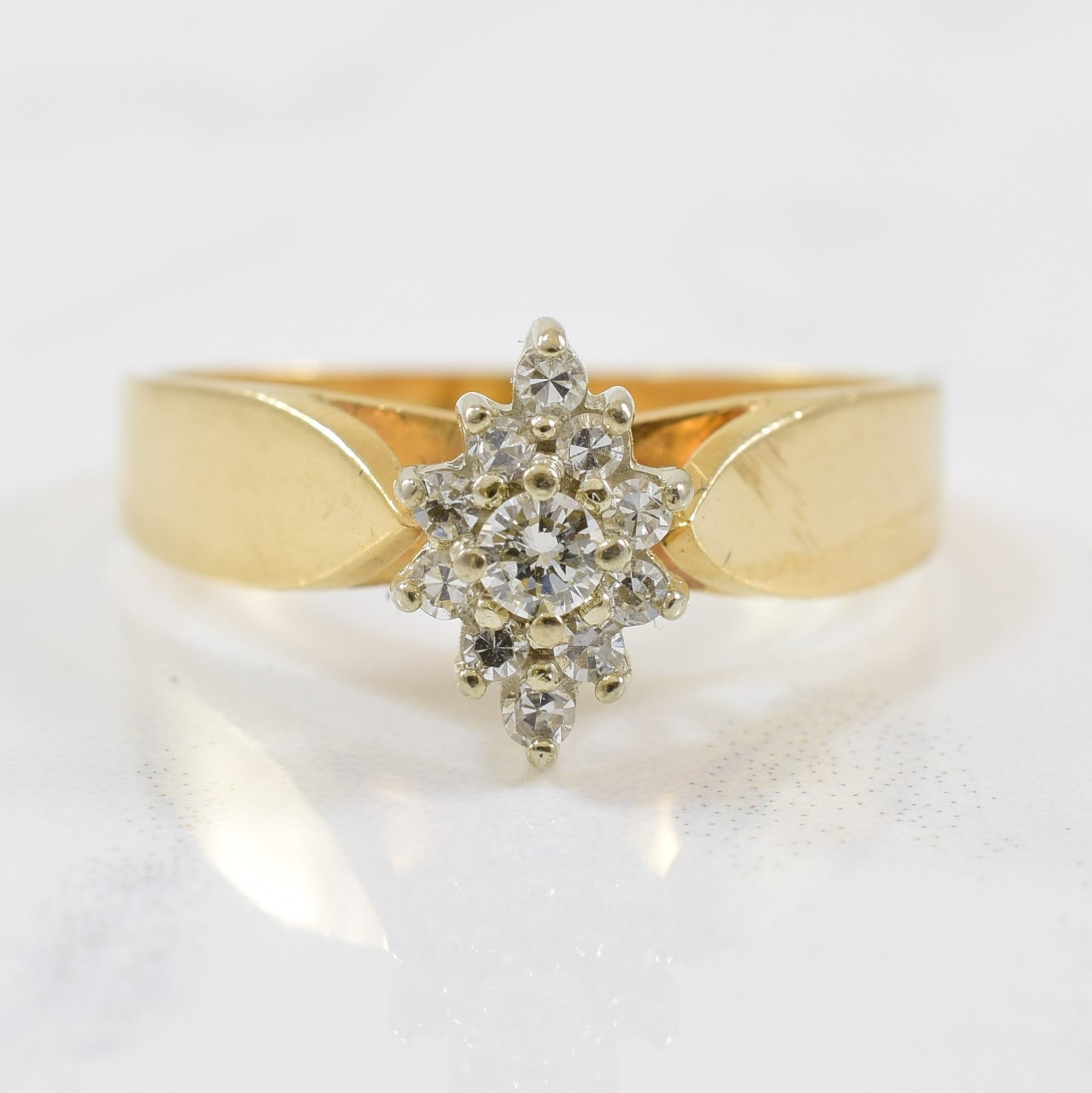 Diamond Cluster Engagement Ring | 0.15ctw | SZ 7.25 |