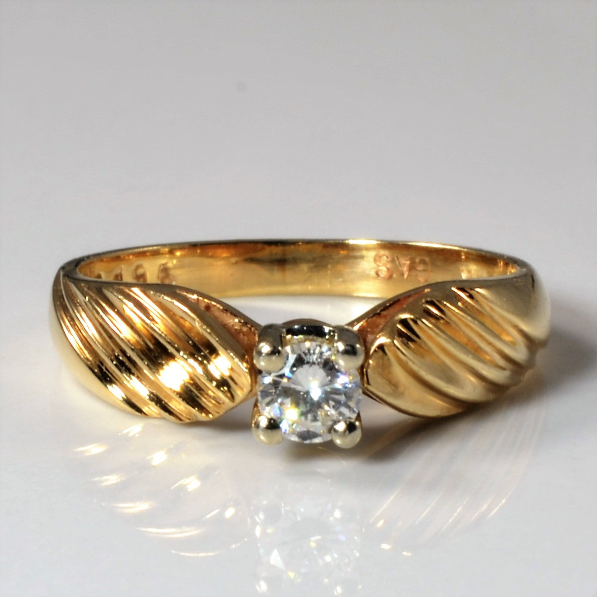 Textured Twist Solitaire Diamond Ring | 0.16ct | SZ 5 |