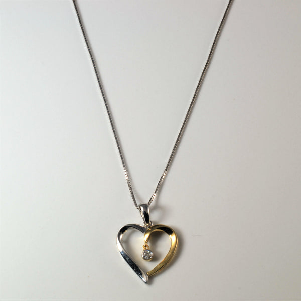 Solitaire Diamond Heart Necklace | 0.06ct | 18