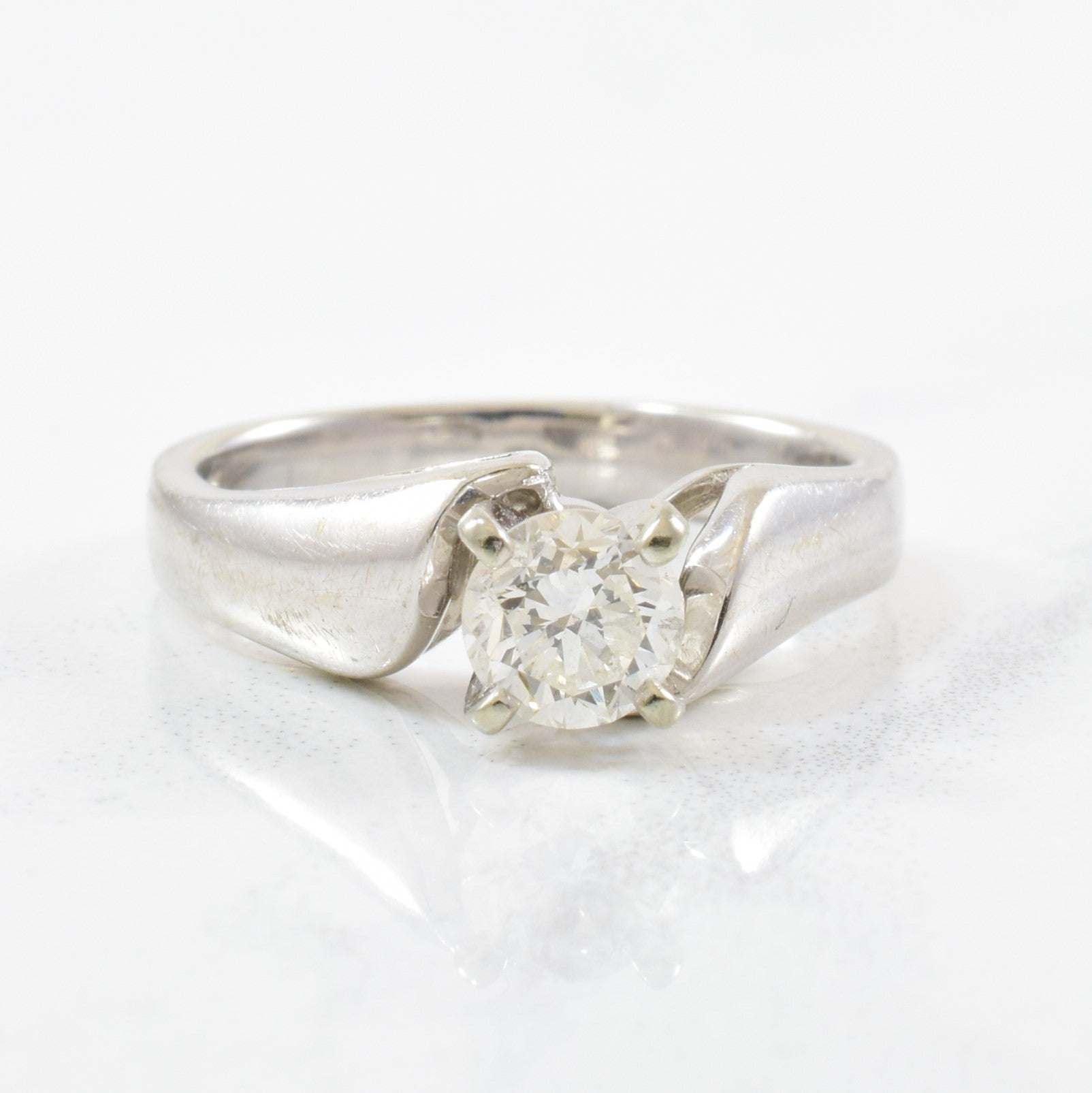Diamond Solitaire Bypass Engagement Ring | 0.45ct | SZ 4.25 |