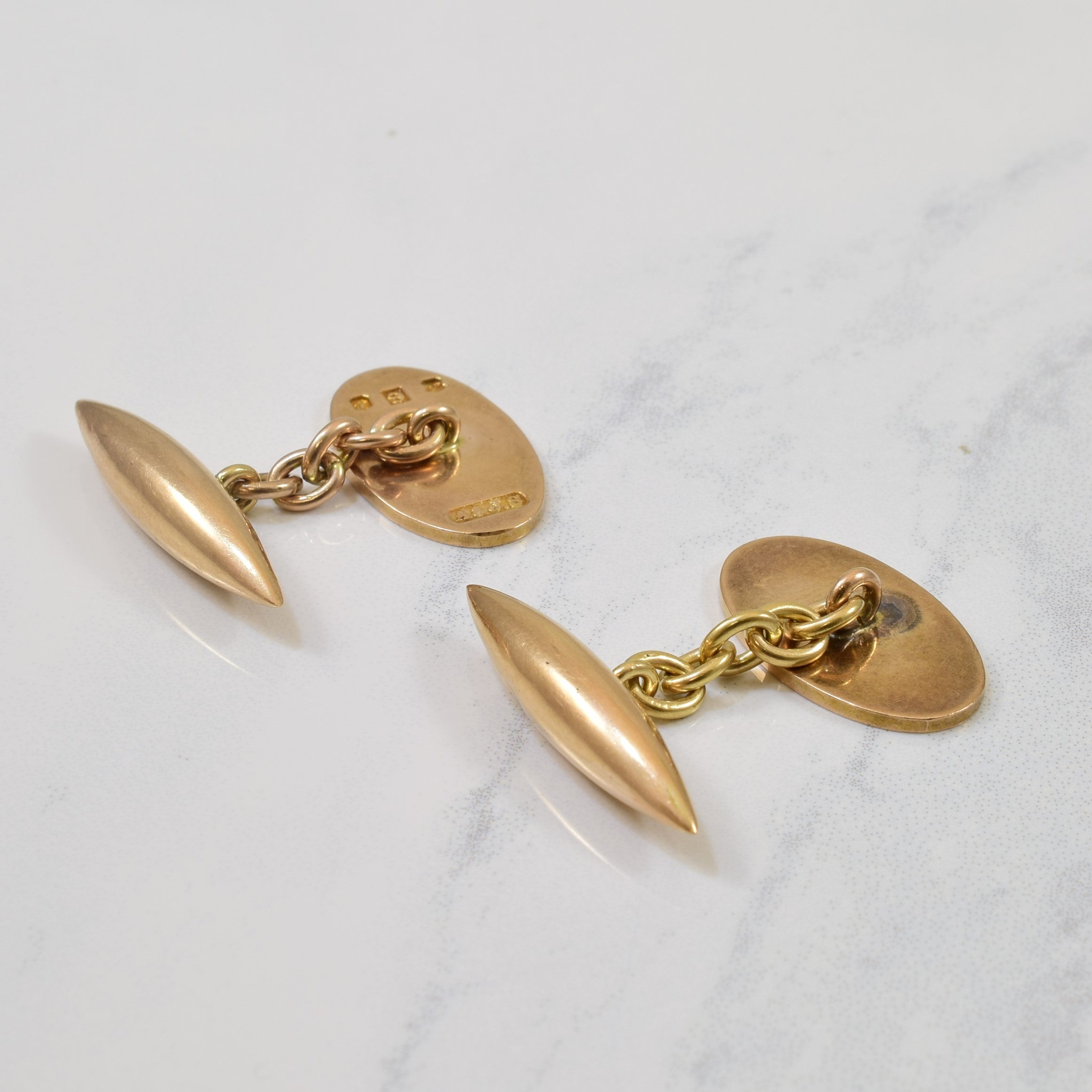 Early 1900s Engraved Initial 'G' Chain Cufflinks |