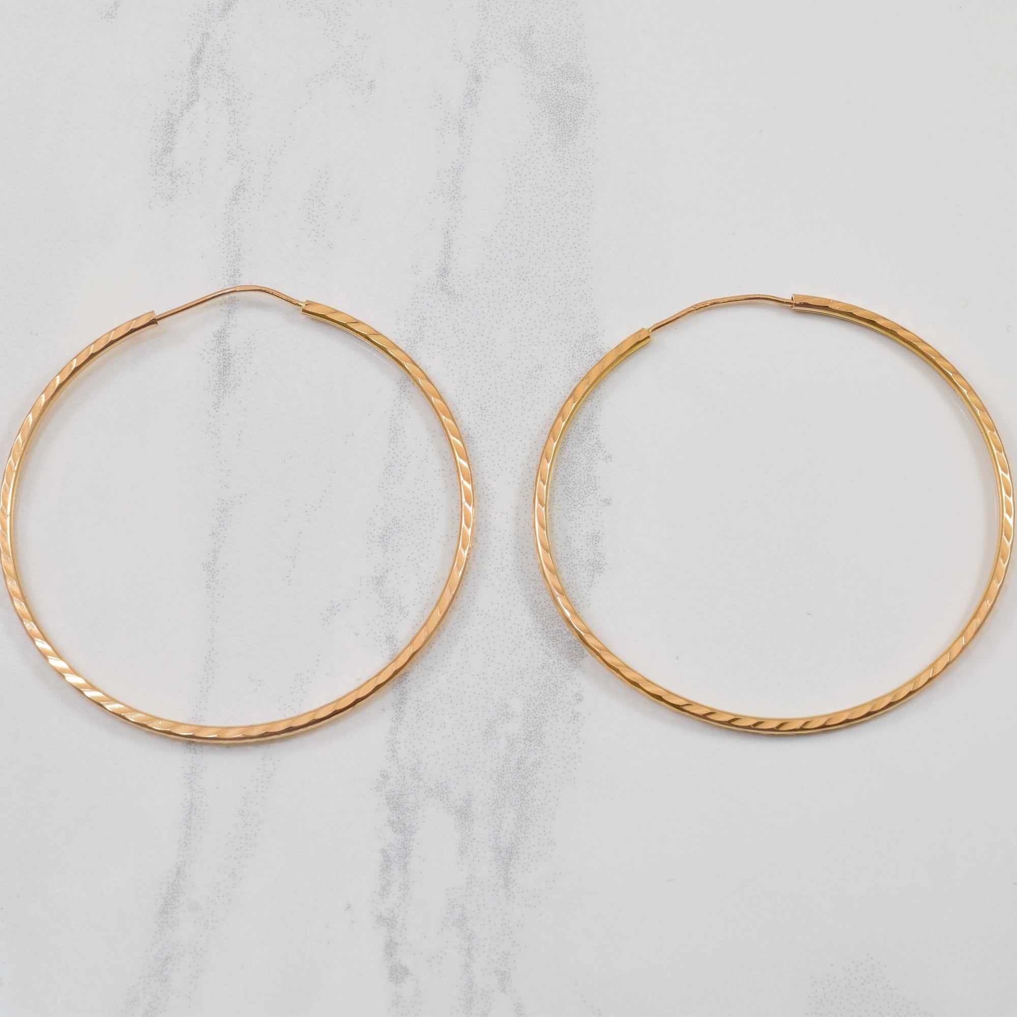Large Twisted Gold Hoop Earrings |