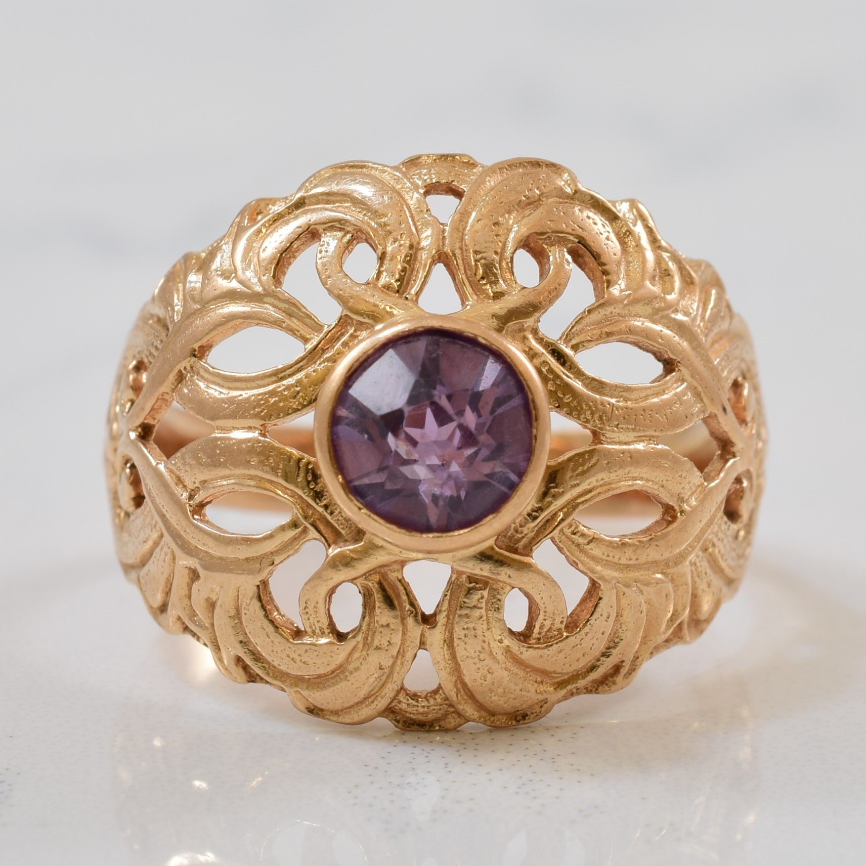 Synthetic Purple Sapphire Filigree Ring | 1.00ct | SZ 7.25 |