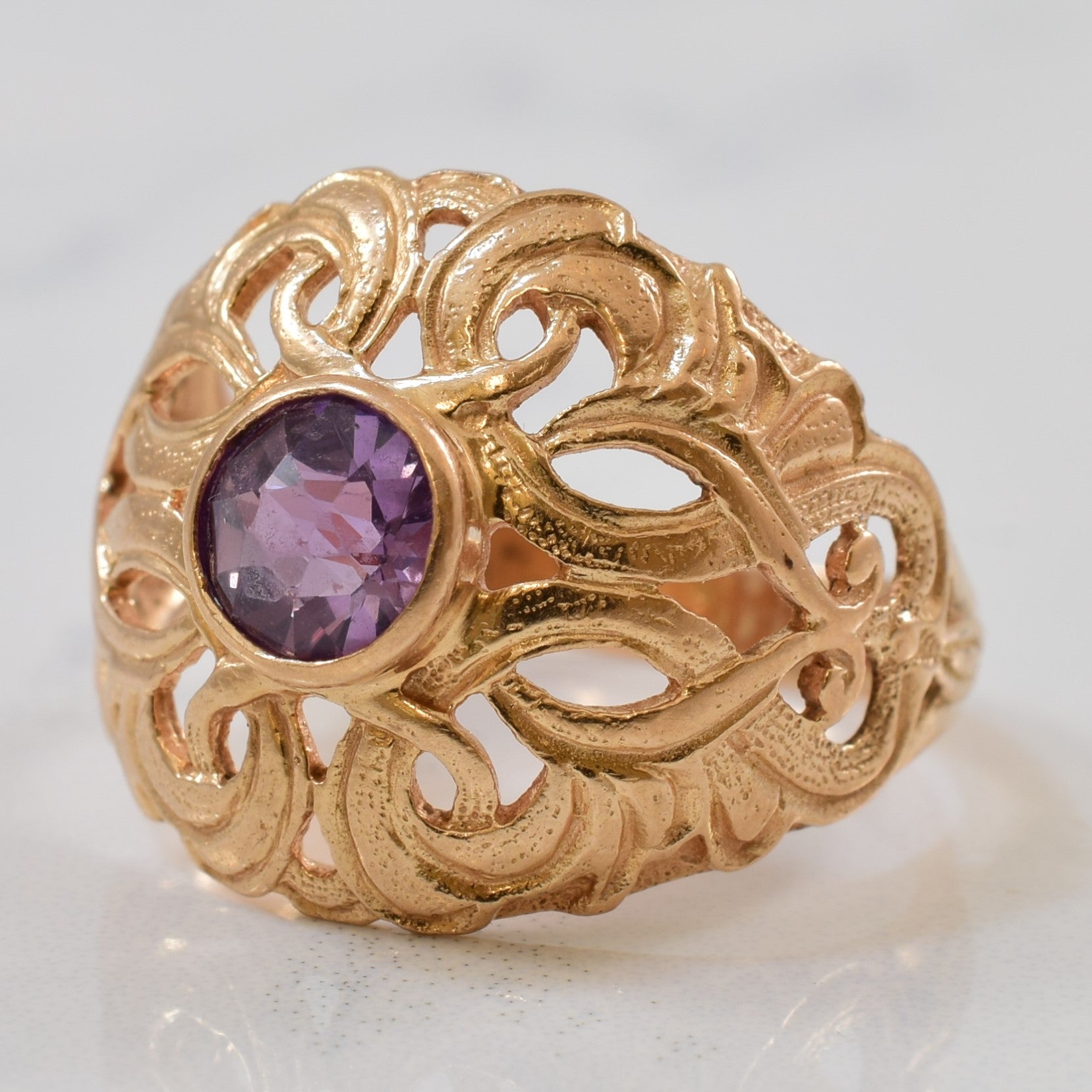 Synthetic Purple Sapphire Filigree Ring | 1.00ct | SZ 7.25 |