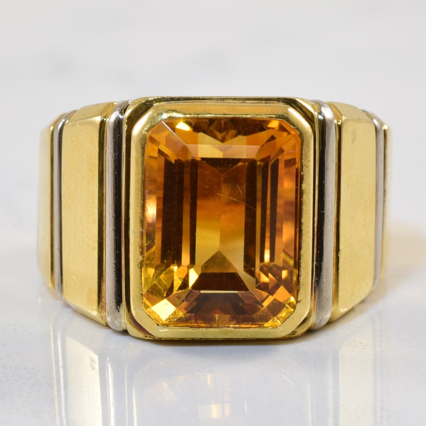 Bezel Set Citrine Ring | 7.00ct | SZ 8 |