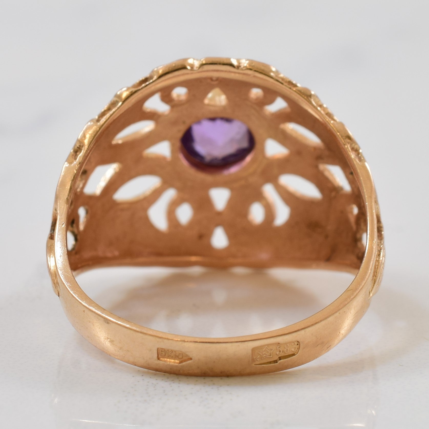 Synthetic Purple Sapphire Filigree Ring | 1.00ct | SZ 7.25 |