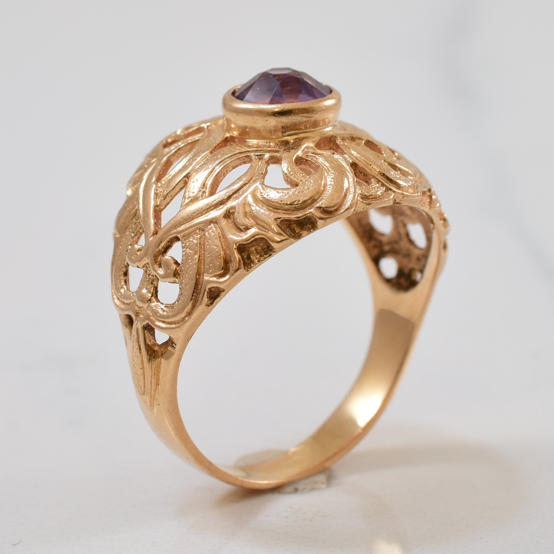 Synthetic Purple Sapphire Filigree Ring | 1.00ct | SZ 7.25 |