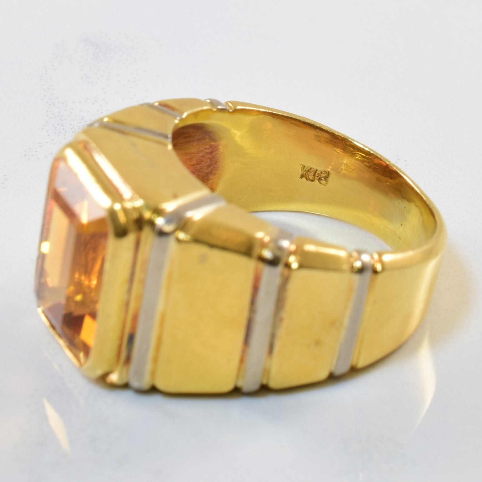 Bezel Set Citrine Ring | 7.00ct | SZ 8 |