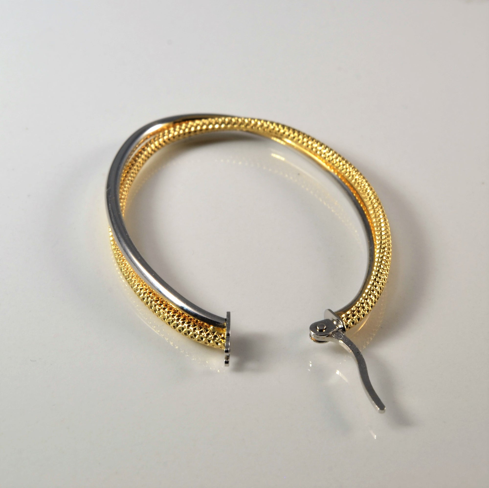 Two Tone Bypass Hoop Earrings |