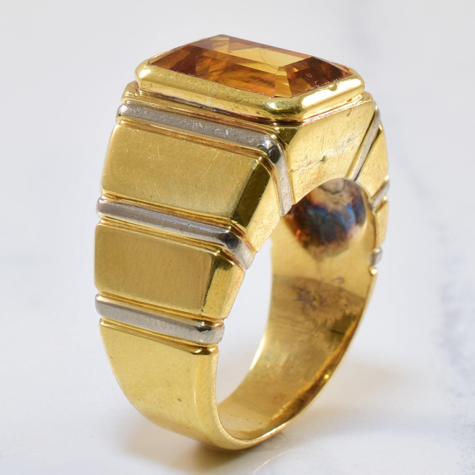 Bezel Set Citrine Ring | 7.00ct | SZ 8 |