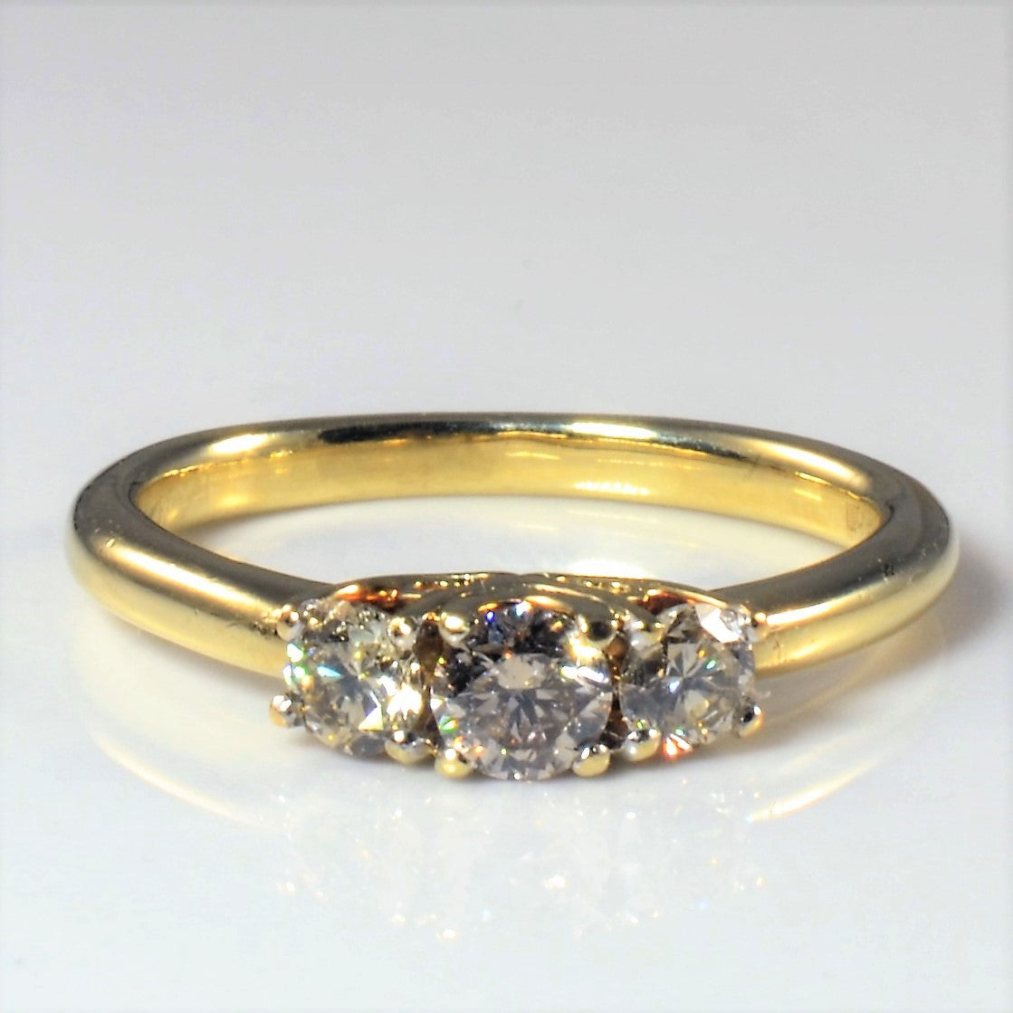 European Shank Three Stone Champagne Diamond Ring | 0.50ctw | SZ 5 |