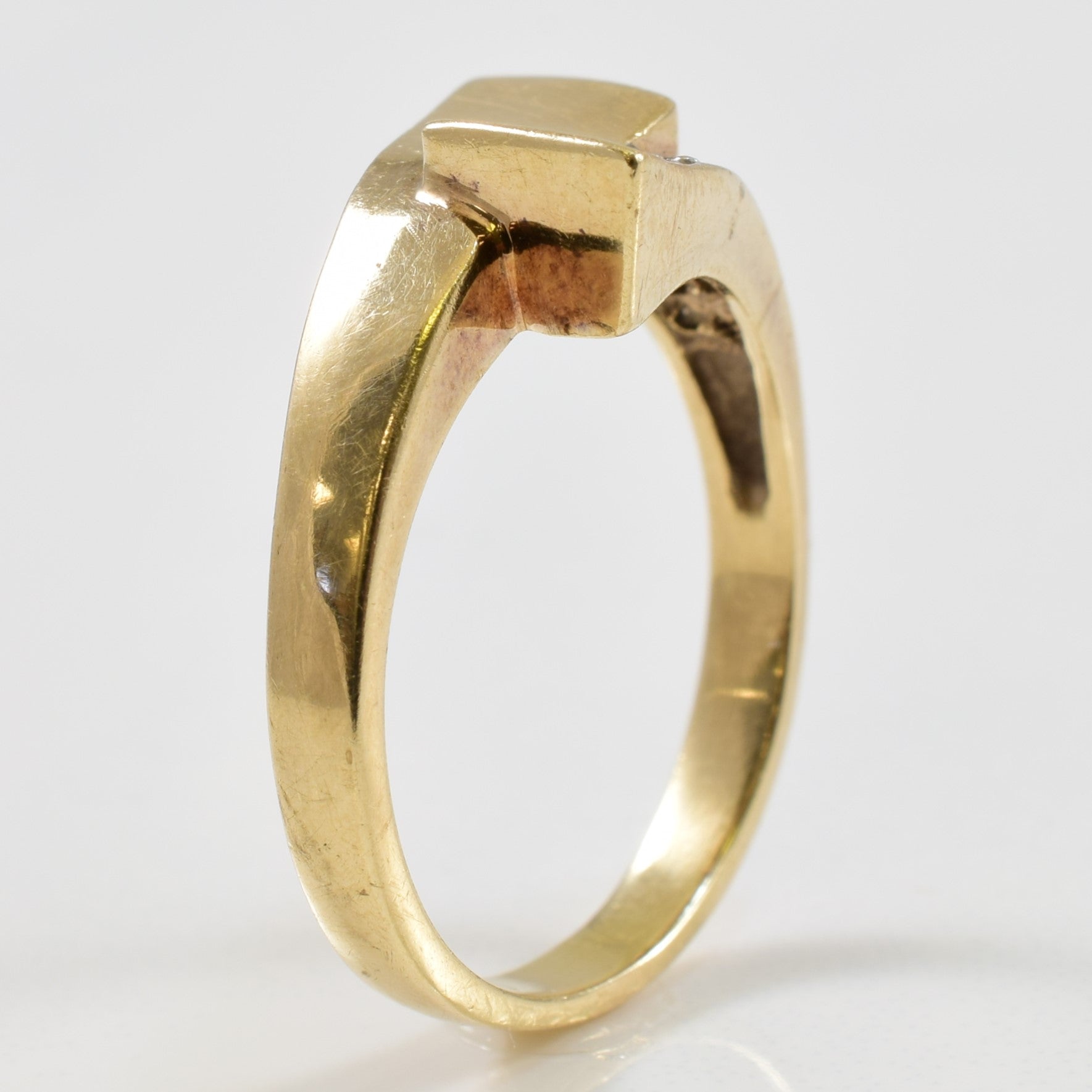 Bague géométrique sertie de diamants | 0,05 ct | Taille 7,5 |