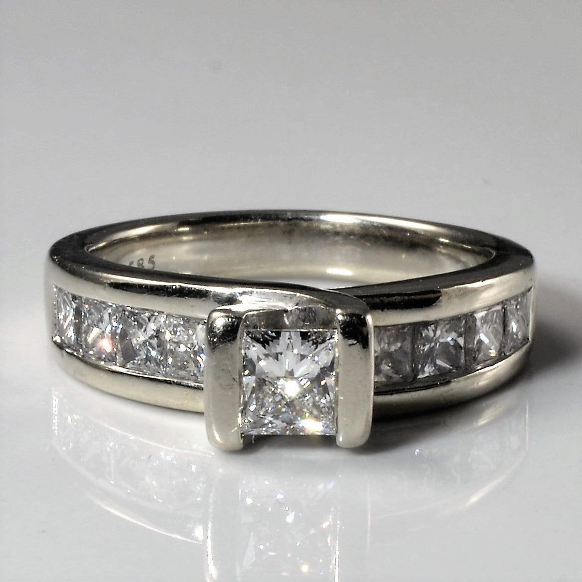 Semi Bezel Princess Diamond Ring | 1.58ctw | SZ 6.25 |