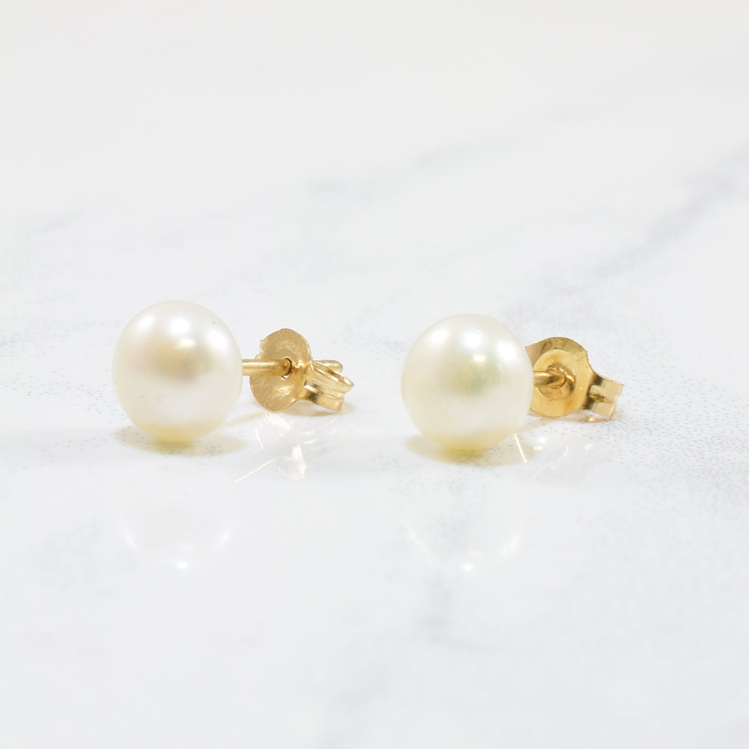 Button Pearl Stud Earrings | 1.50ctw |