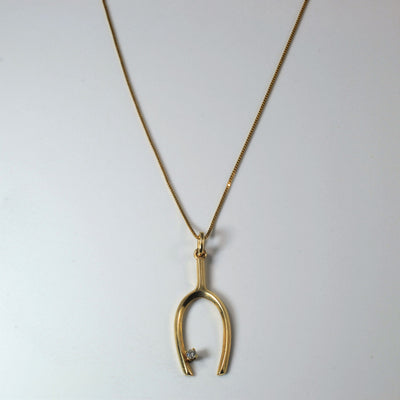 Diamond Wishbone Necklace | 0.05ct | 24