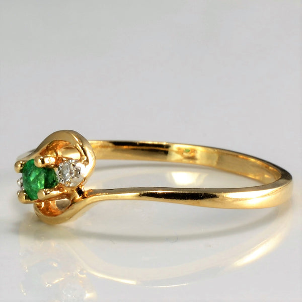 Bypass Emerald & Diamond Ring | 0.02 ctw, SZ 7.75 |