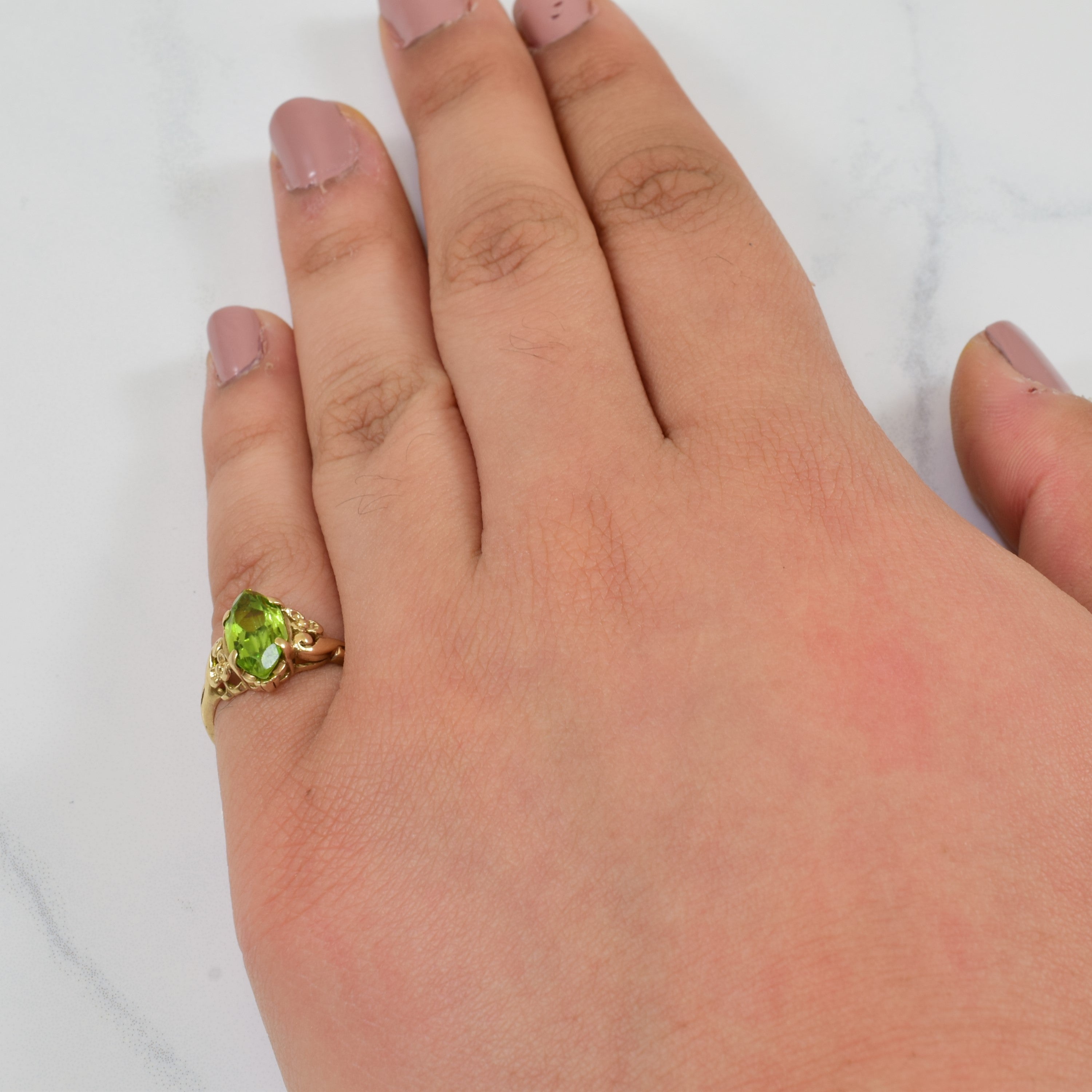 Marquise Cut Peridot Ring | 1.50ct | SZ 5.25 |