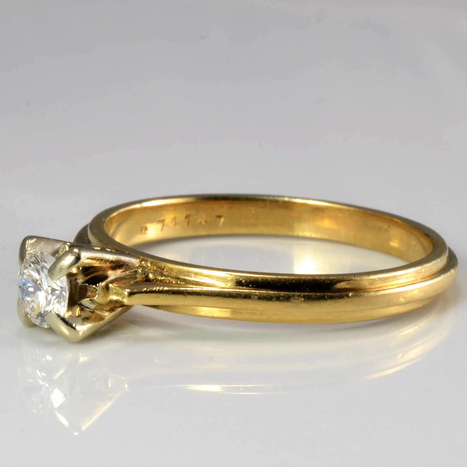 High Set Solitaire Diamond Ring | 0.22 ct, SZ 7.5 |