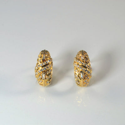 Diamond Hoop Stud Earrings | 0.50ctw |