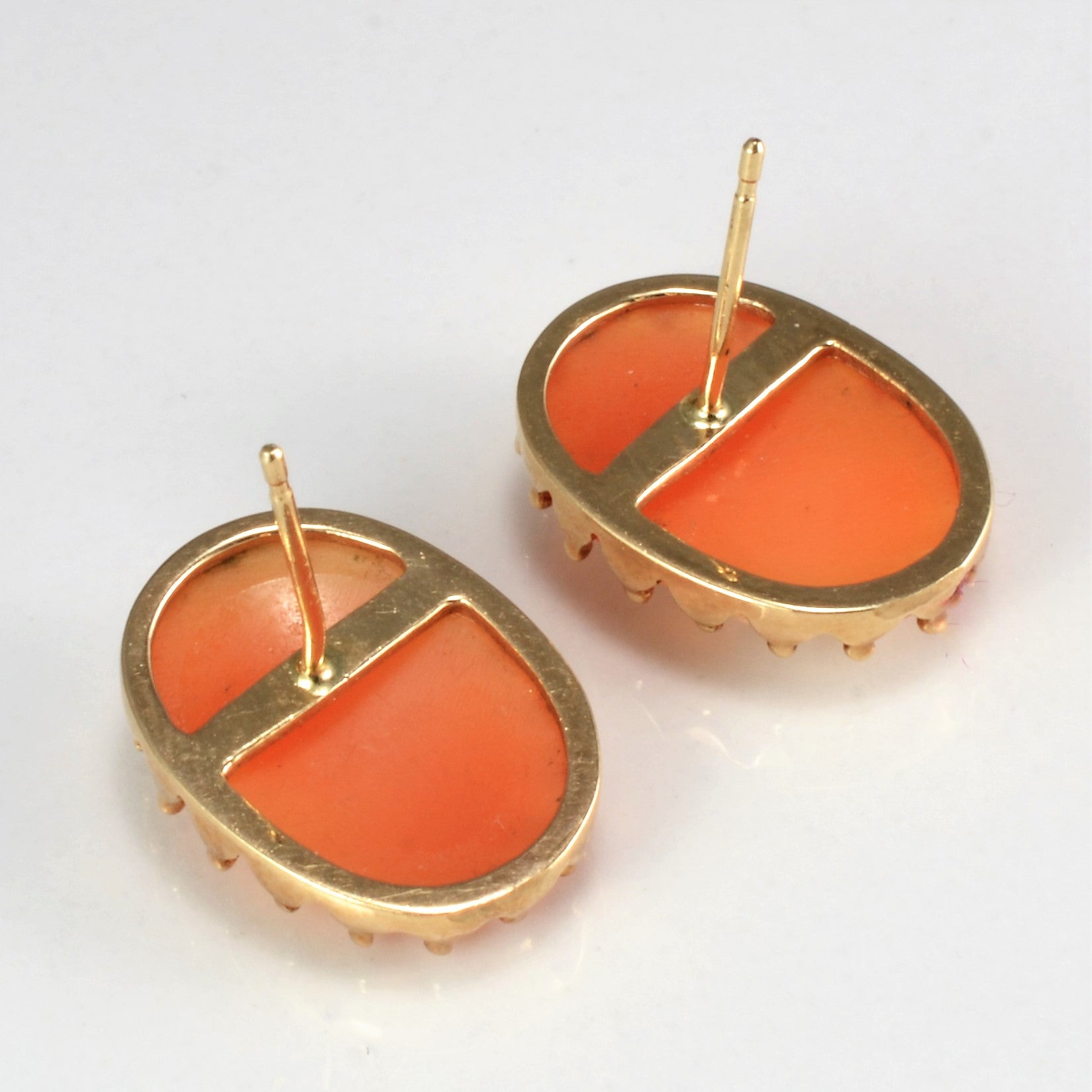 Cameo Gold Stud Earrings