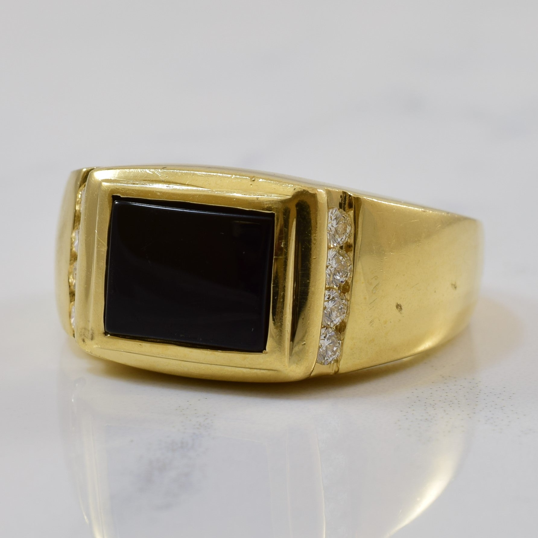 Black Onyx & Diamond Ring | 1.92ct, 0.24ctw | SZ 10.75 |