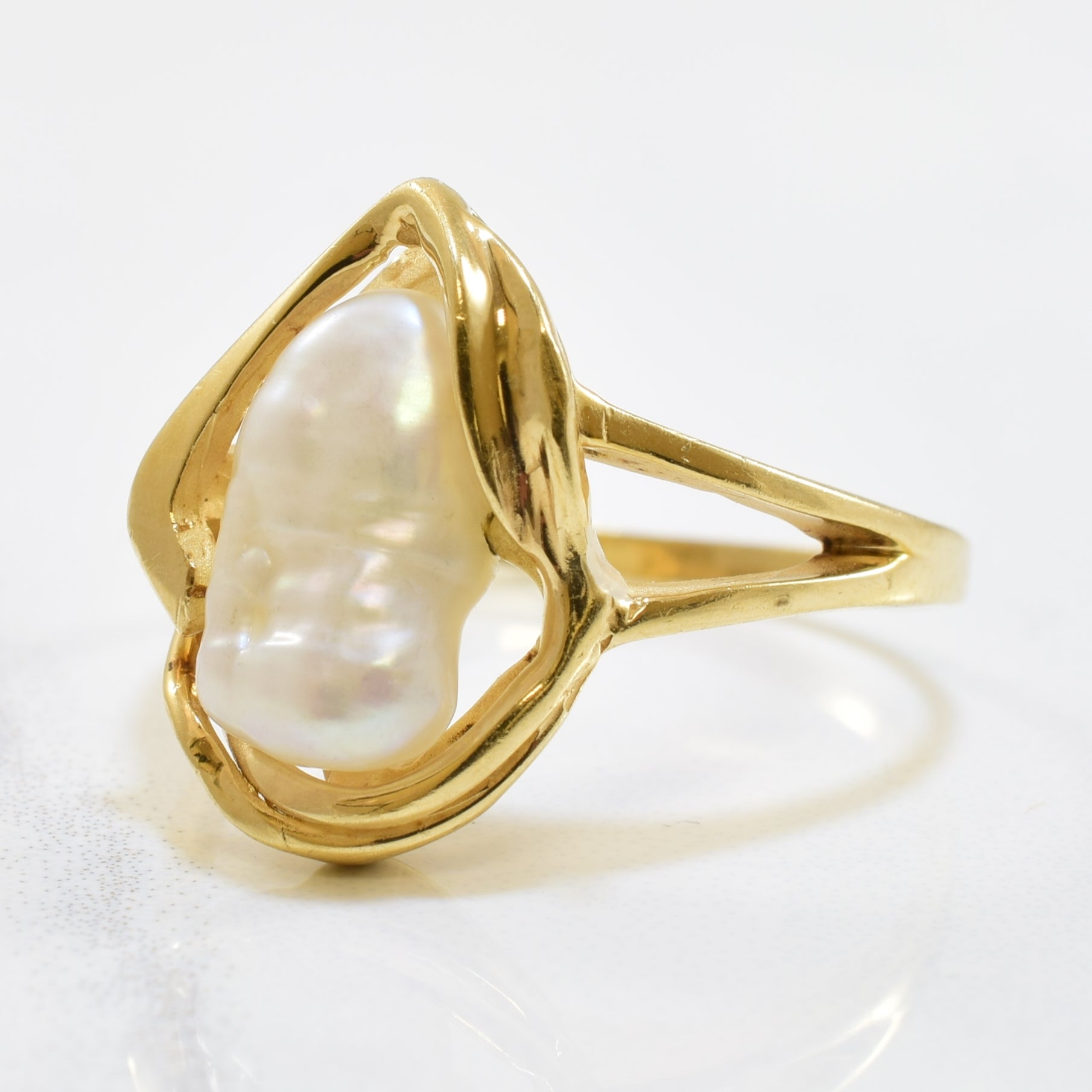Baroque Pearl Cocktail Ring | 1.35ct | SZ 7.75 |