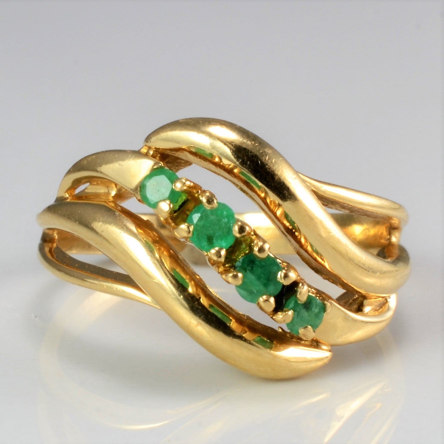 Emerald Bypass Ladies Ring | SZ 5.5 |