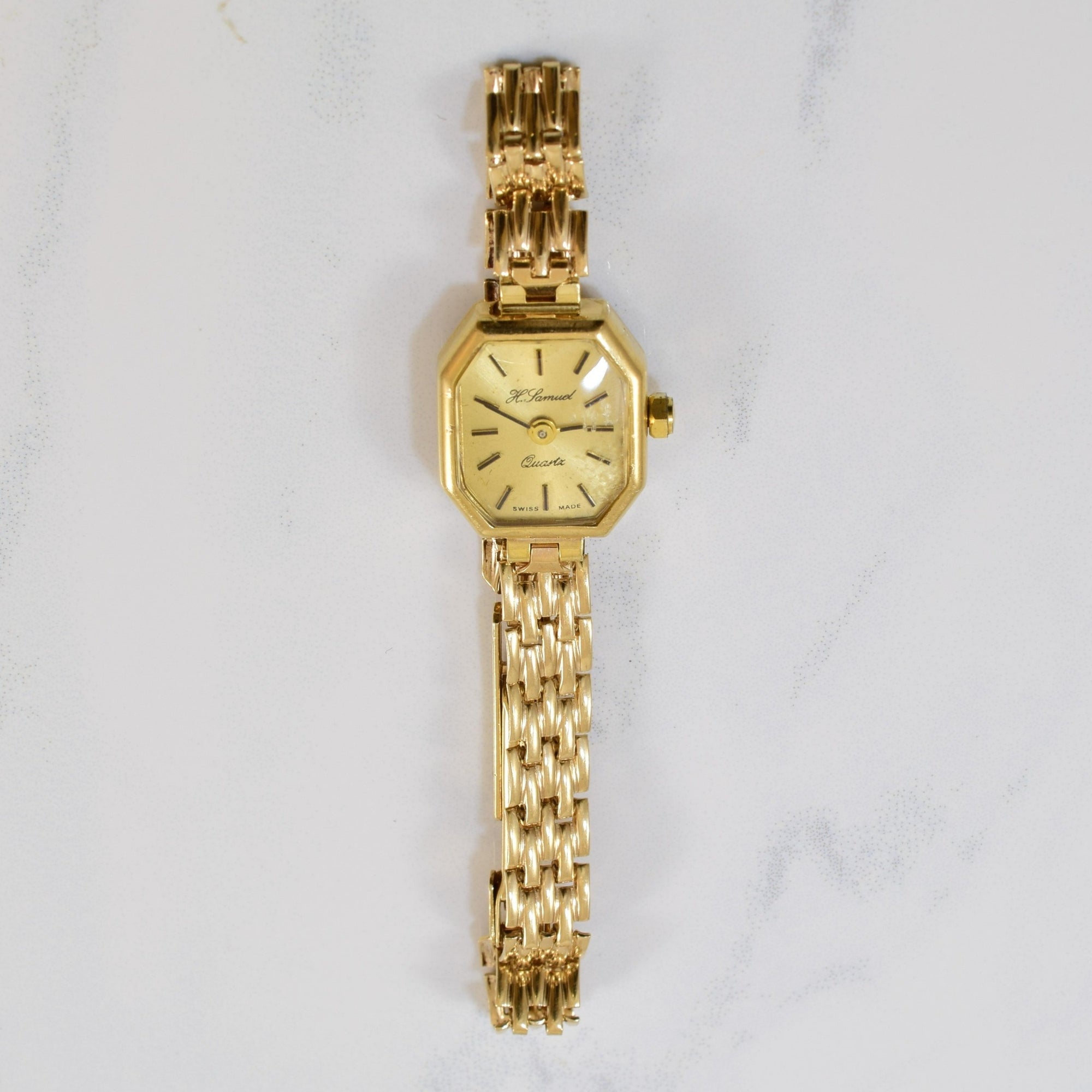 H Samuel' 1980s Gold Watch | 7.5