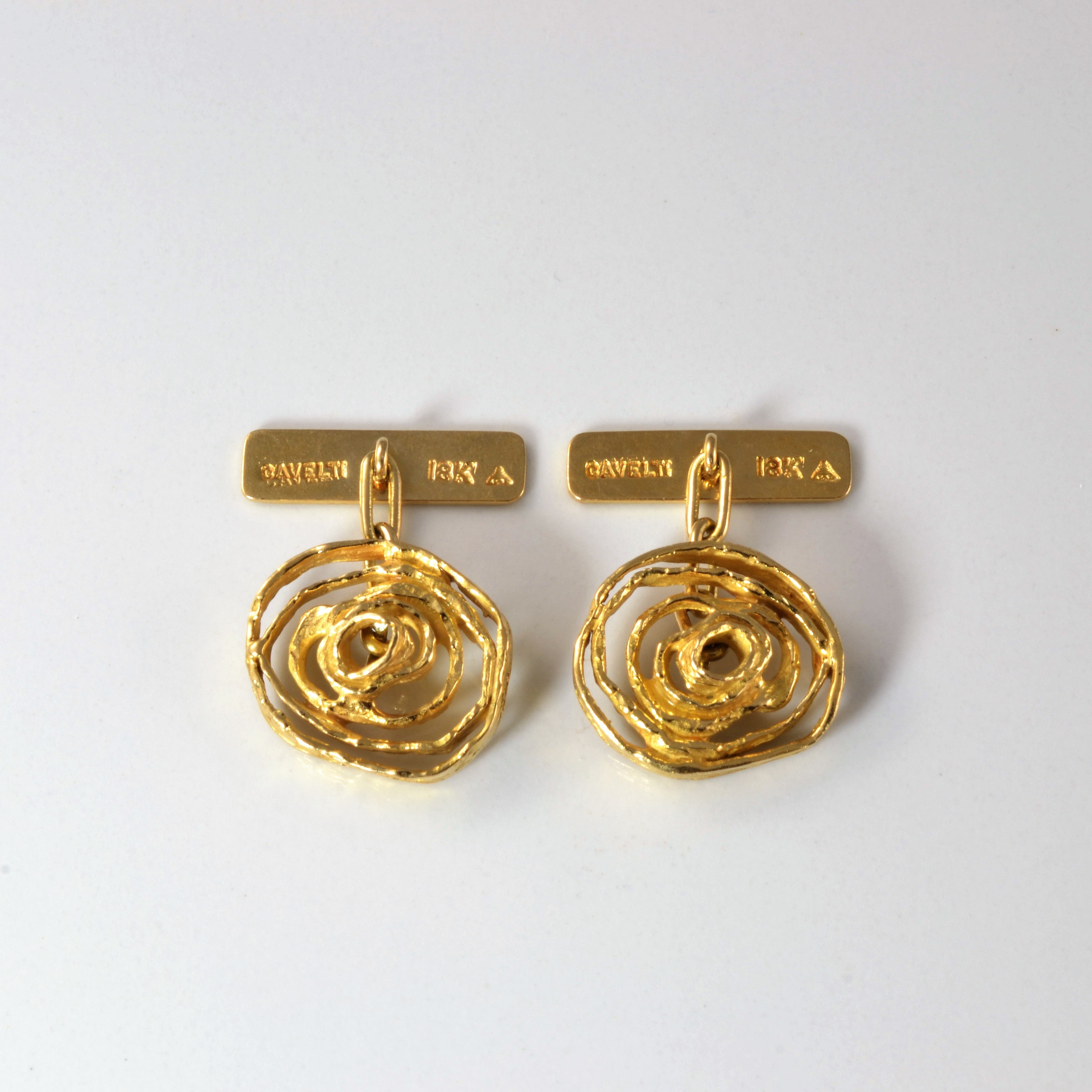 Cavelti' Gold Spiral Cufflinks