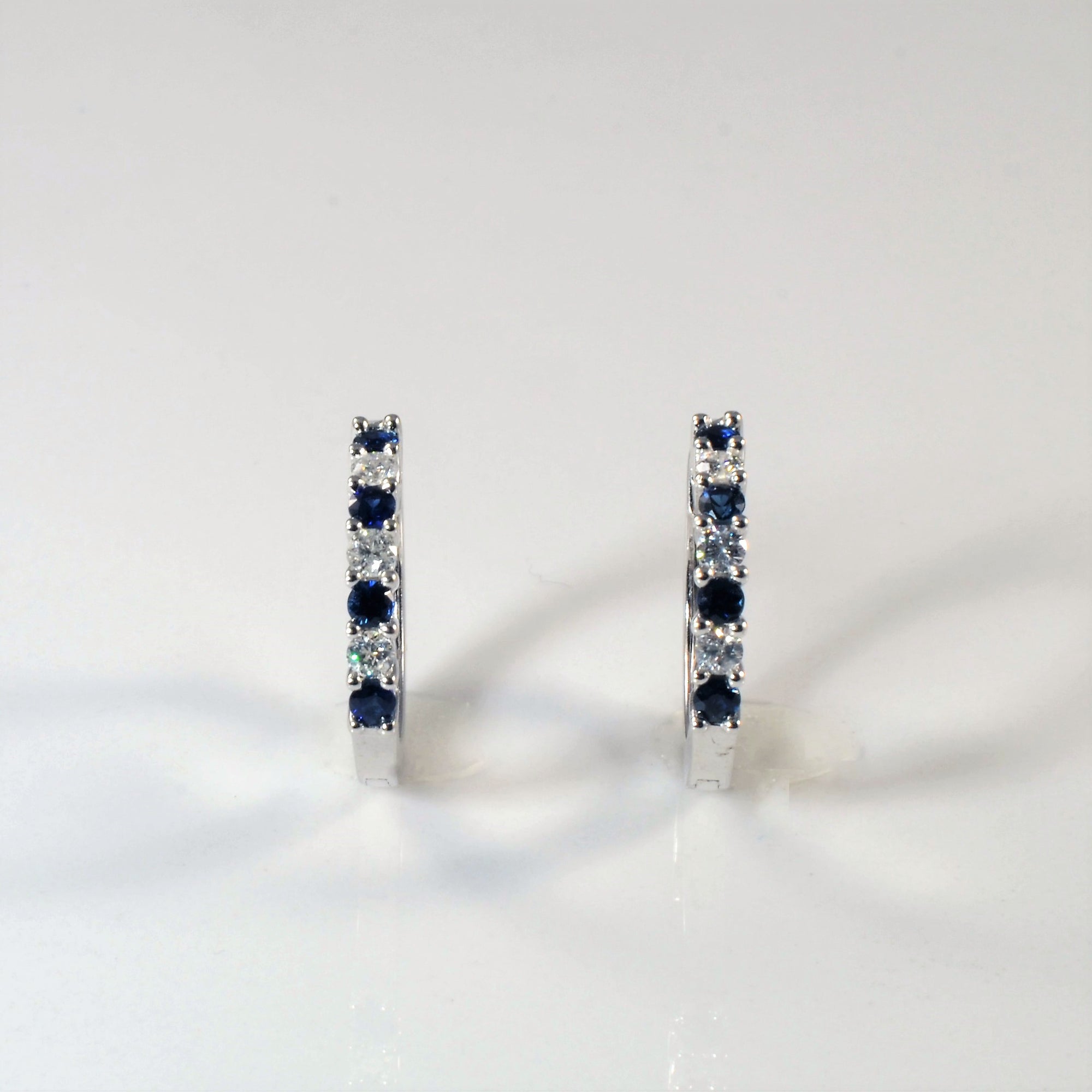 Sapphire & Diamond Hoop Earrings | 0.40ctw, 0.30ctw |