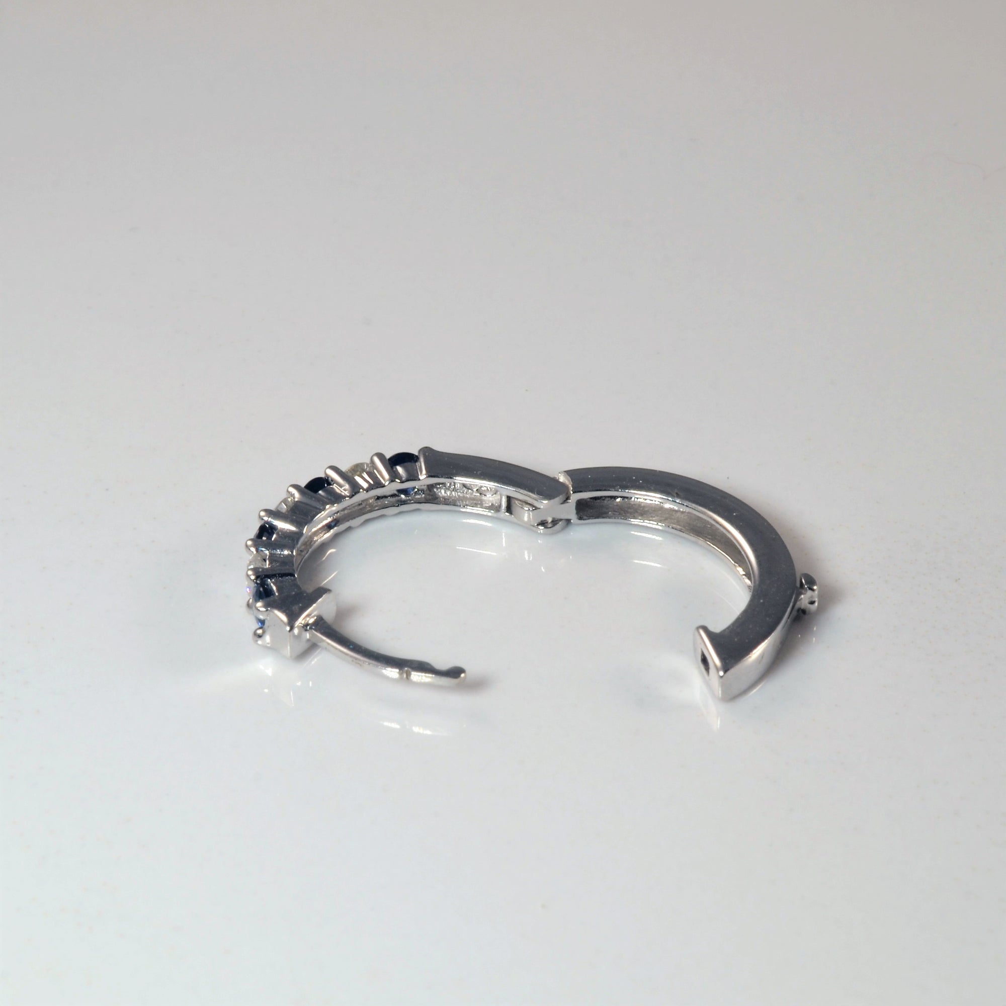 Sapphire & Diamond Hoop Earrings | 0.40ctw, 0.30ctw |