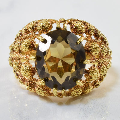 Textured Smoky Quartz Ring | 4.26ct | SZ 6.5 |