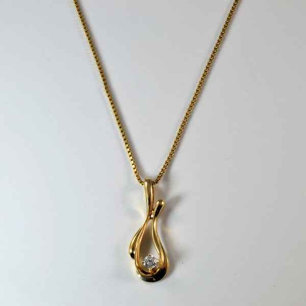 Solitaire Diamond Drop Necklace | 0.21ct | 20