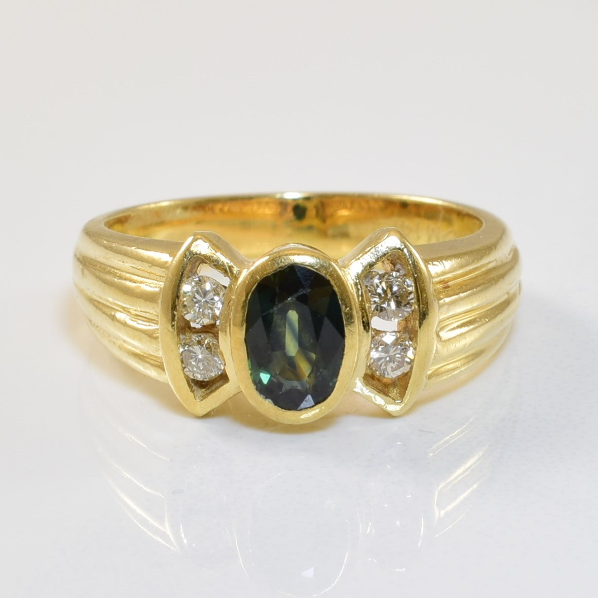 Sapphire & Diamond Bow Ring | 0.50ctw, 0.10ctw | SZ 4.5 |