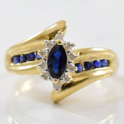 Marquise Sapphire Bypass Ring | 0.08ctw, 0.53ctw | SZ 6 |