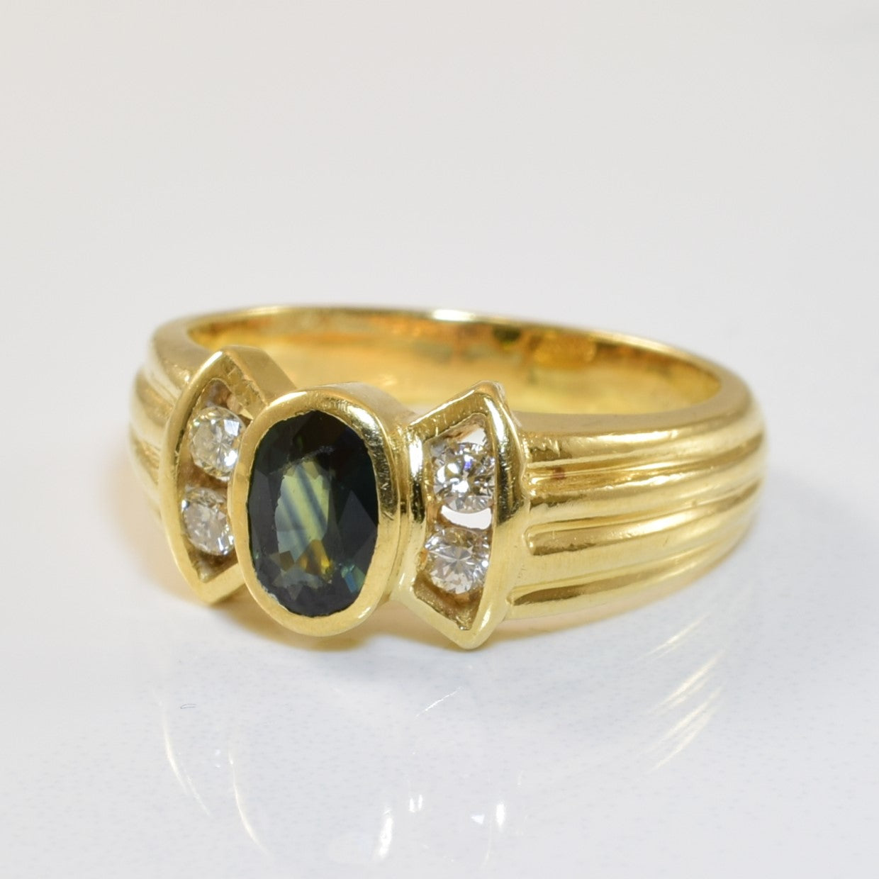 Sapphire & Diamond Bow Ring | 0.50ctw, 0.10ctw | SZ 4.5 |