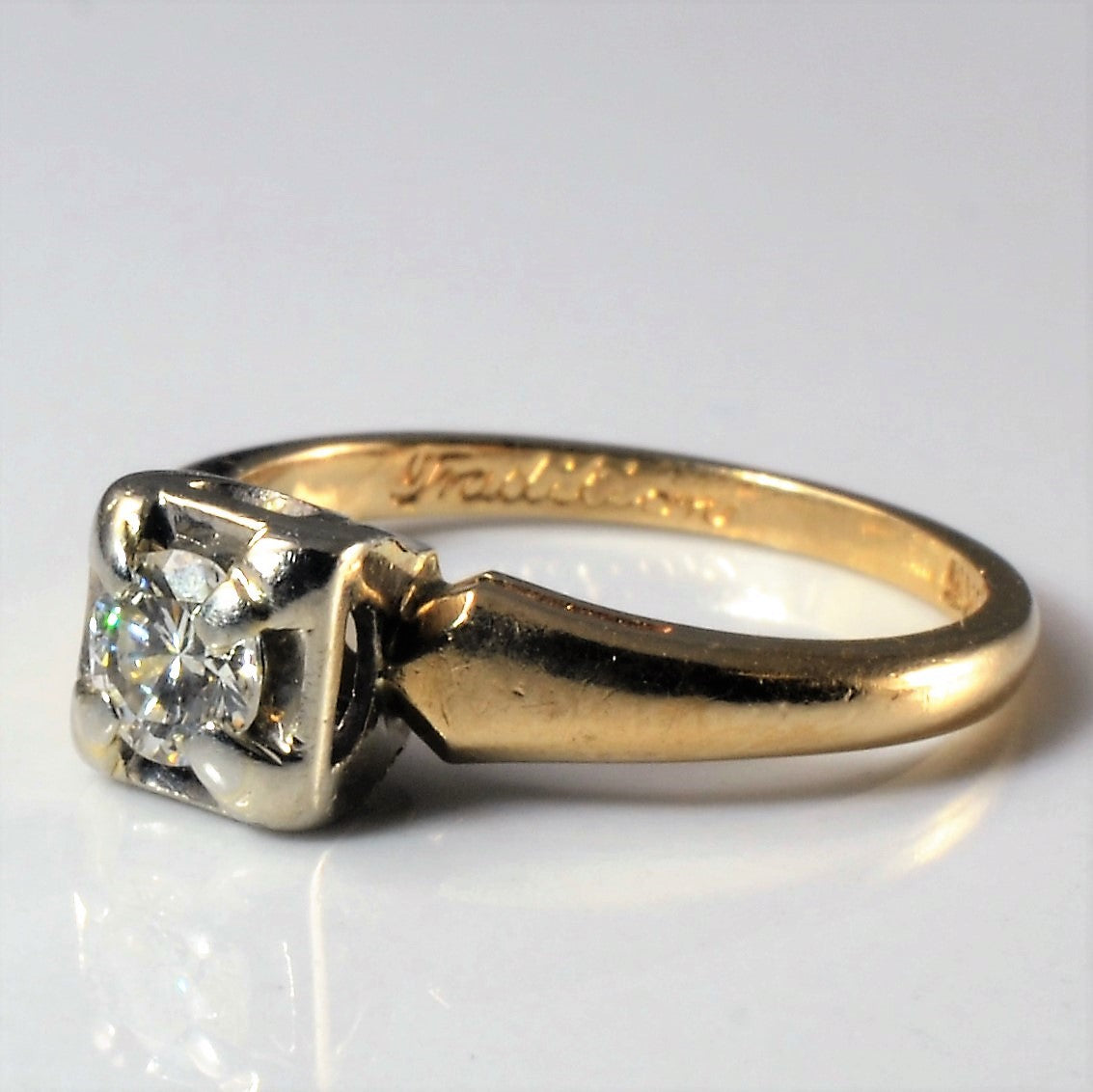 High Set Solitaire Diamond Ring | 0.26ct | SZ 4.75 |