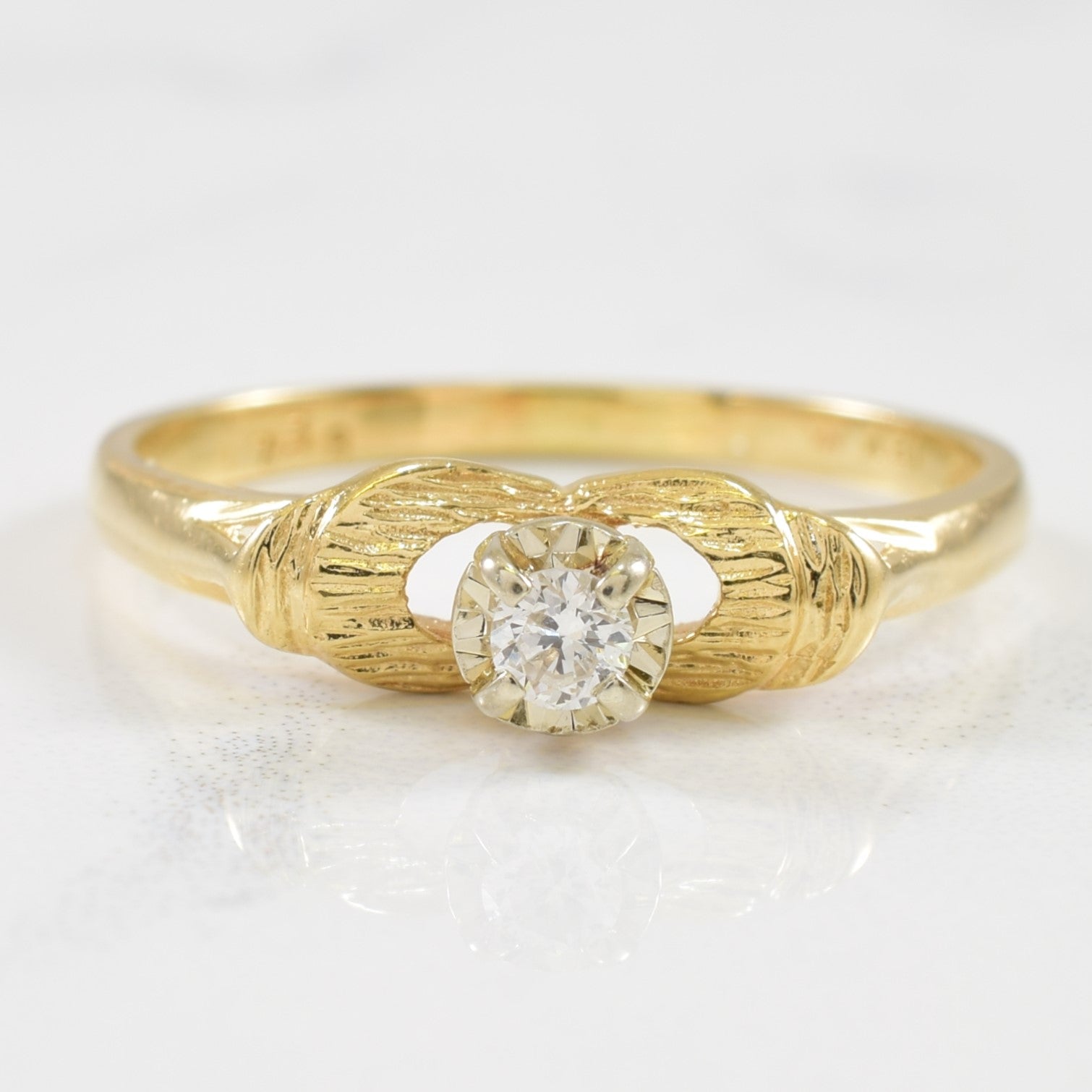 Bague solitaire diamant ajouré | 0,06 ct | Taille 7 | 