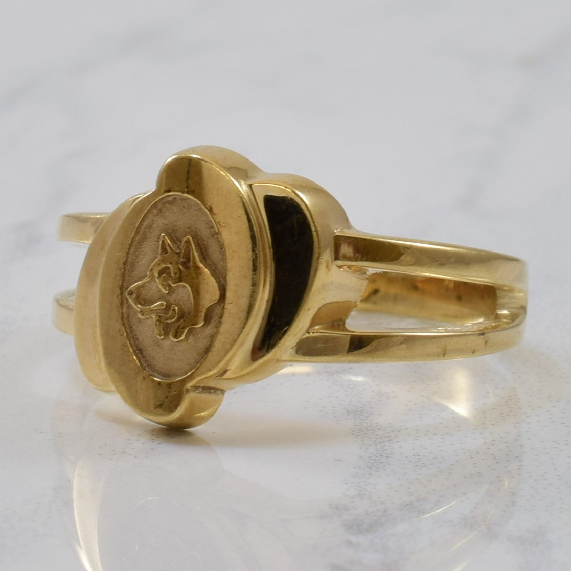 Yellow Gold Wolf Ring | SZ 7.5 |