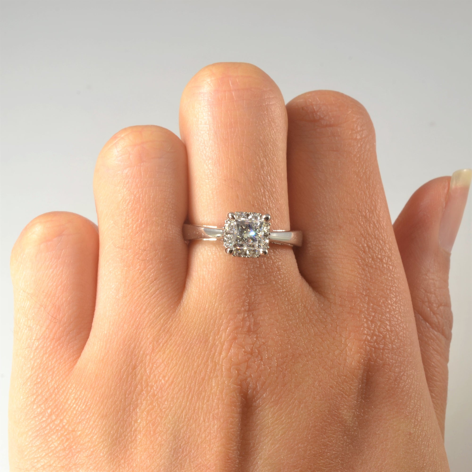 Princess Halo Diamond Engagement Ring | 0.97ctw | SZ 7 |