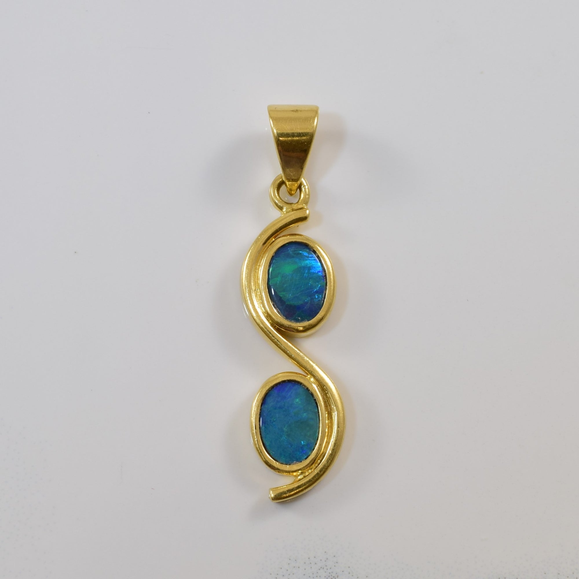 Bypass Oval Opal Doublet Pendant | 0.80ctw |